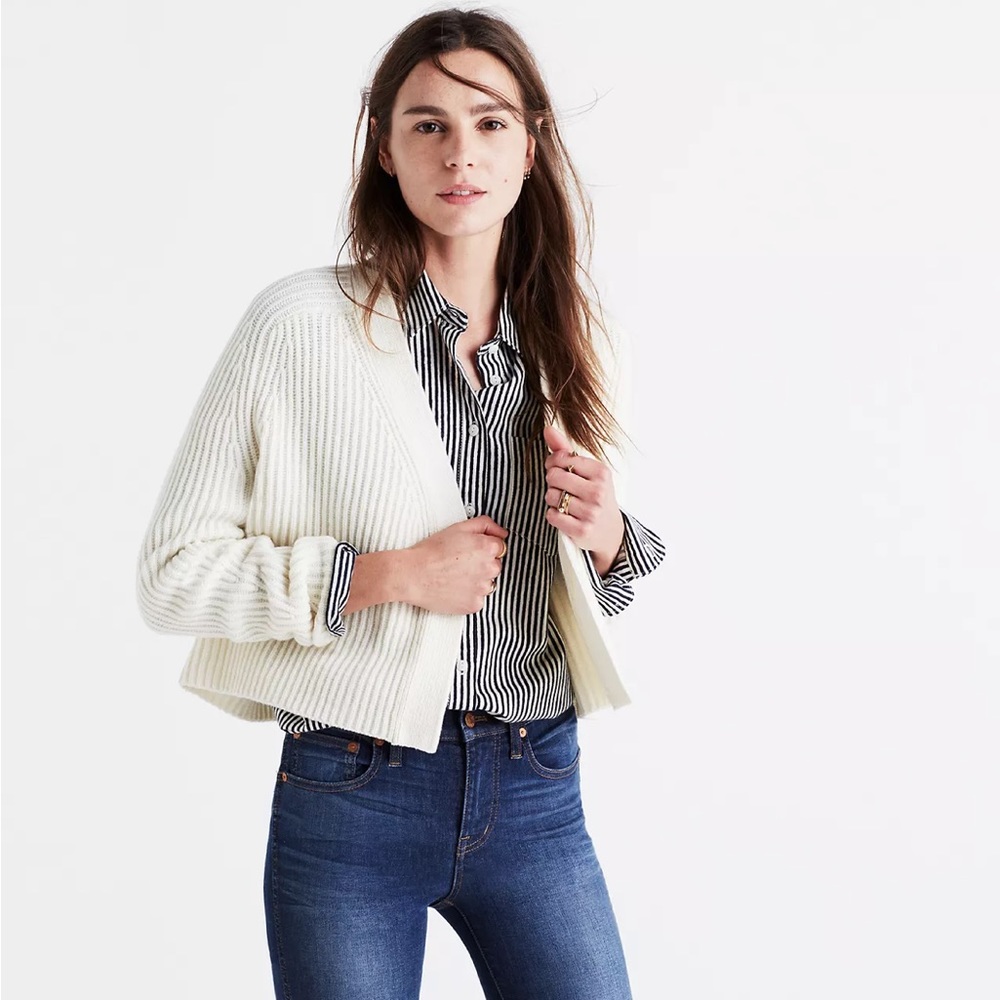 Madewell Wool Cropped Cardigan Sweater